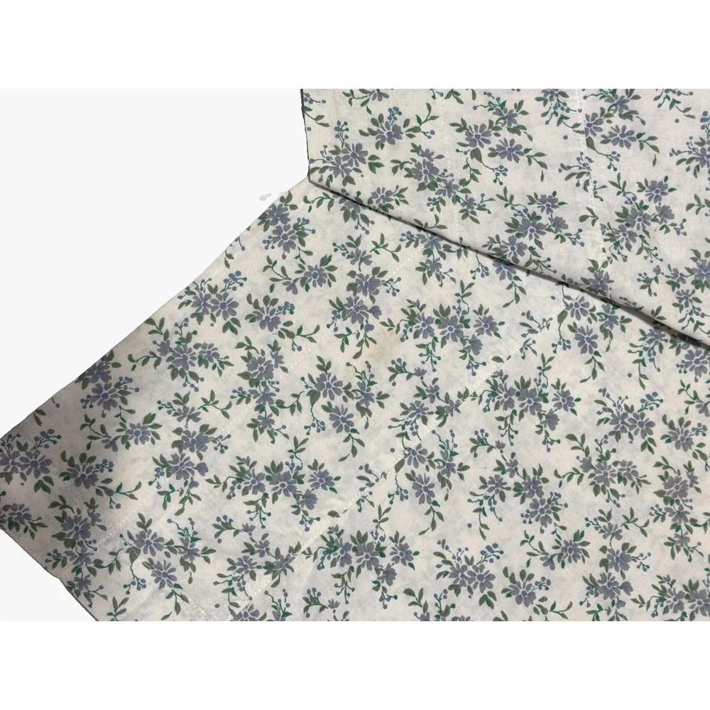 Vintage JC Penney Home Curtain Valance Single Short Floral Print Green Blue 90s